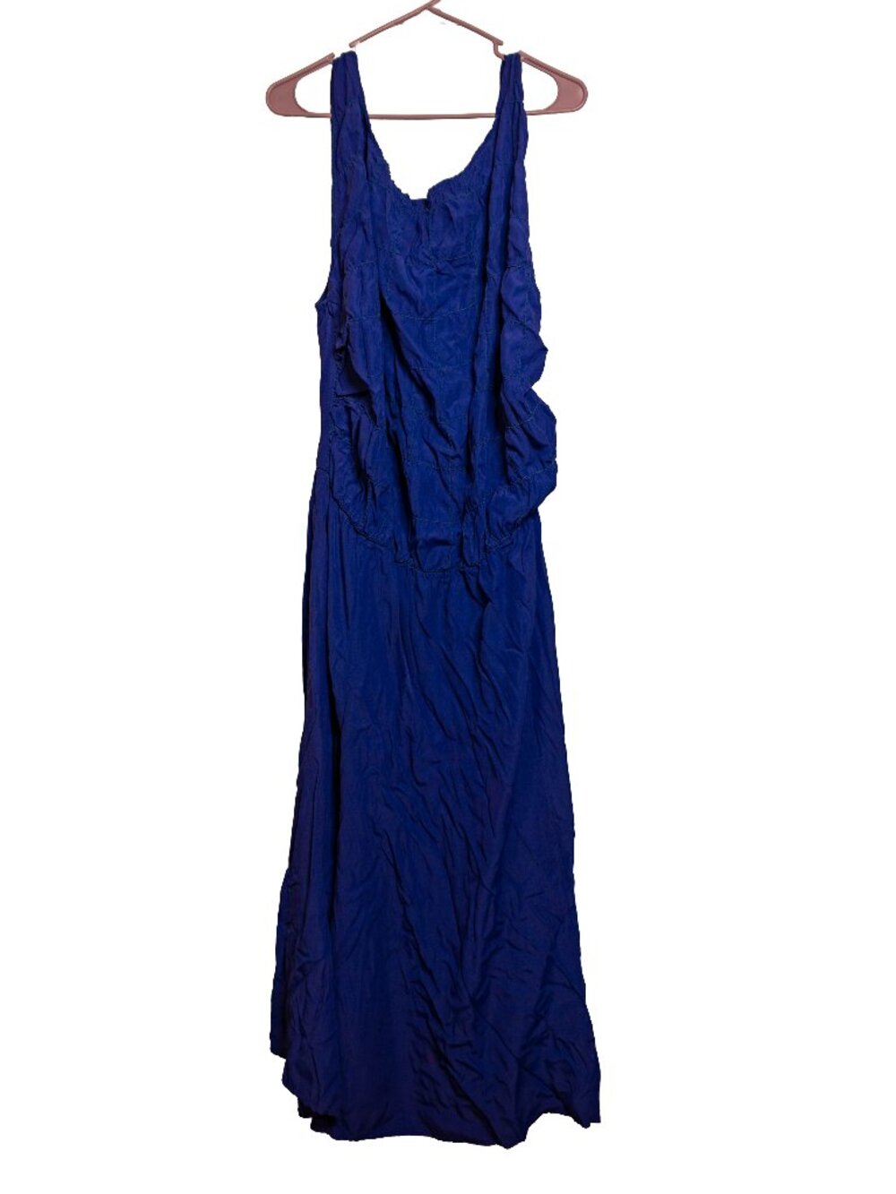 Wild Rose Royal Blue Sleeveless Parachute Maxi Dress - Plus Size 14